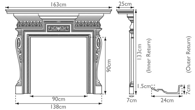 Carron Knightsbridge Cast Iron Fireplace Surround