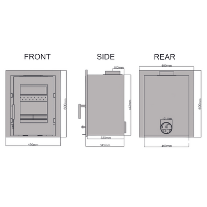 Saltfire CS5 Inset KW DEFRA Multi-fuel Stove