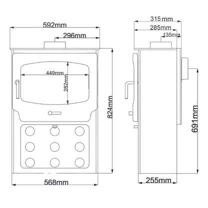 Saltfire ST-X Wide Tall (Wood) DEFRA Multifuel ECO Stove