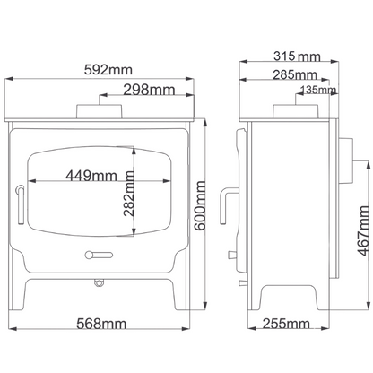 Saltfire ST-X Wide (Multifuel) DEFRA ECO Stove