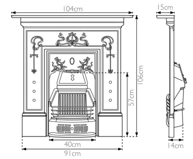 Carron The Bella Combination Cast-Iron Fireplace - RX060/RX090