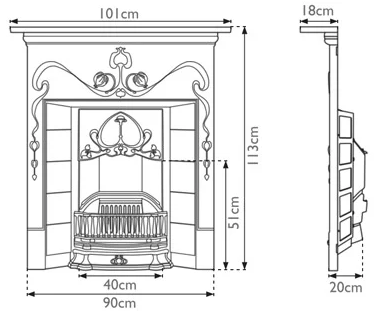 Carron Valentine Cast Iron Combination Fireplace