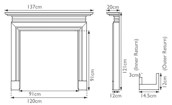 Carron Wessex Wooden Fireplace Surround