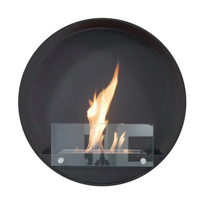 Delaware Black - Round Wall Mounted Biofireplace