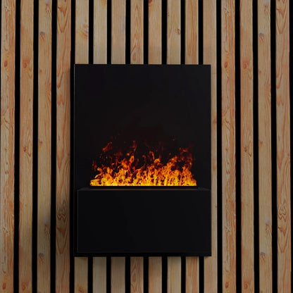 Brekke - Wall-mounted Water Vapour Fire in Black