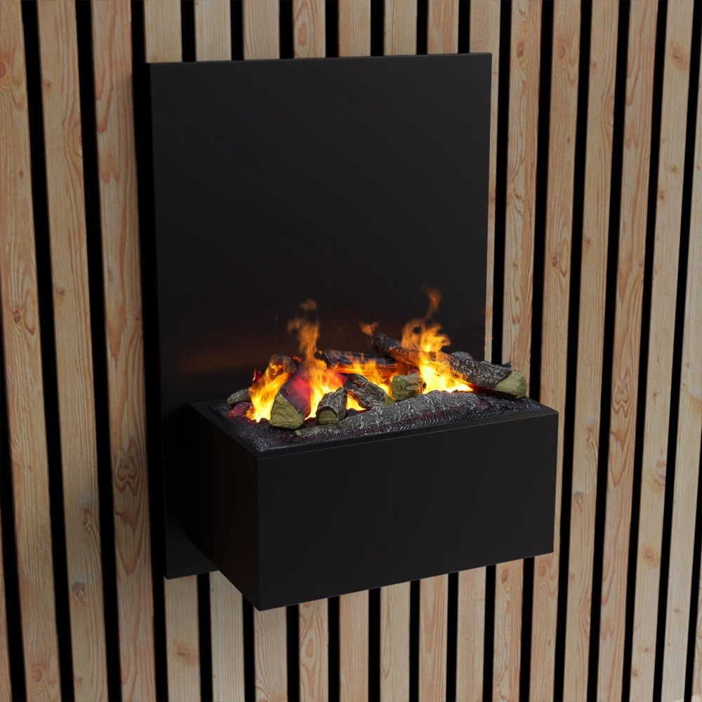 Brekke - Wall-mounted Water Vapour Fire in Black