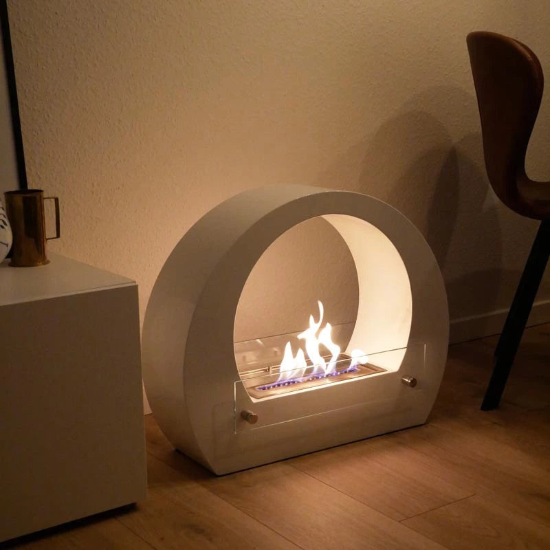 Bio Fireplace with Arch - White