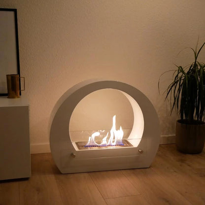 Bio Fireplace with Arch - White